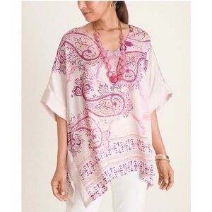 Chico's Pink Paisley Poncho
